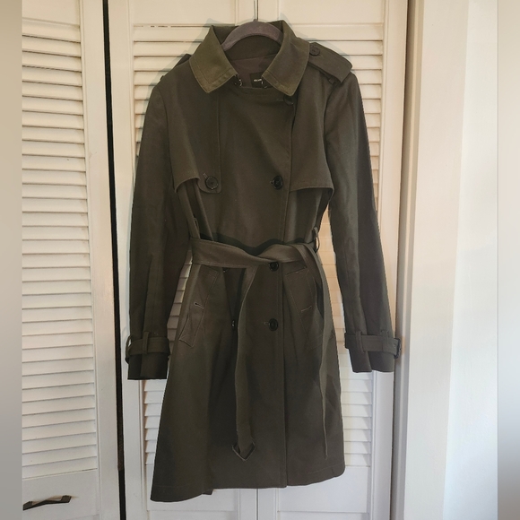 Club Monaco Dark Green Trench, Size S - Picture 7 of 8